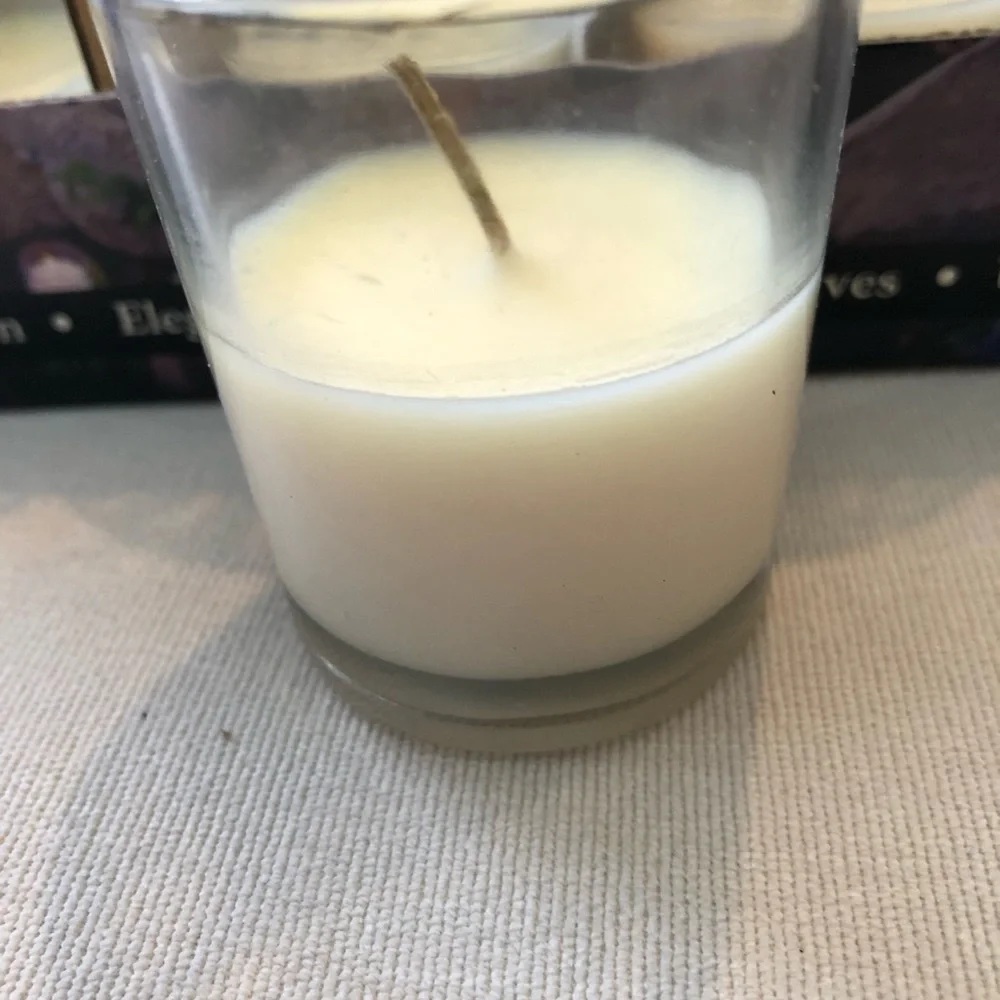 Classic Cream Votive Candle Set in Clear Glass - one dozen